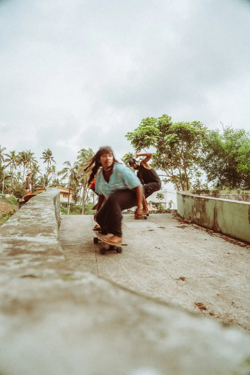 The concrete bowl at Flow Cult in the evening