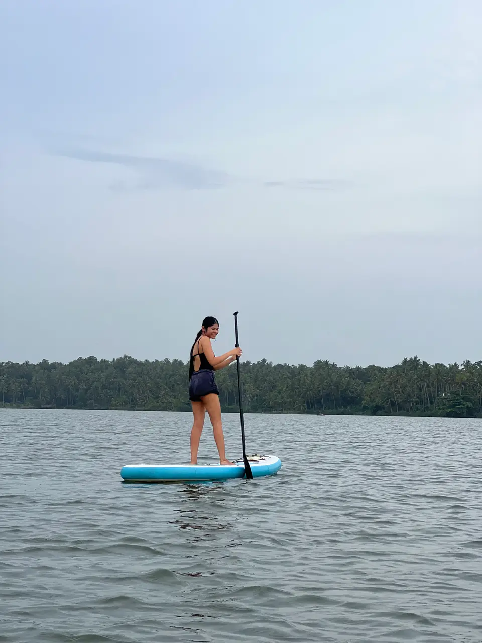 Stand-up paddling on flat backwater