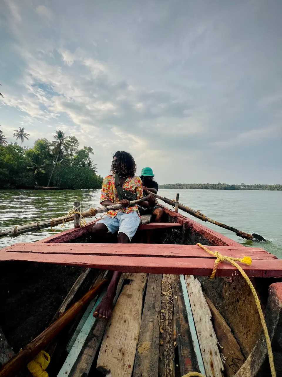 Out on the backwater in a country boat
