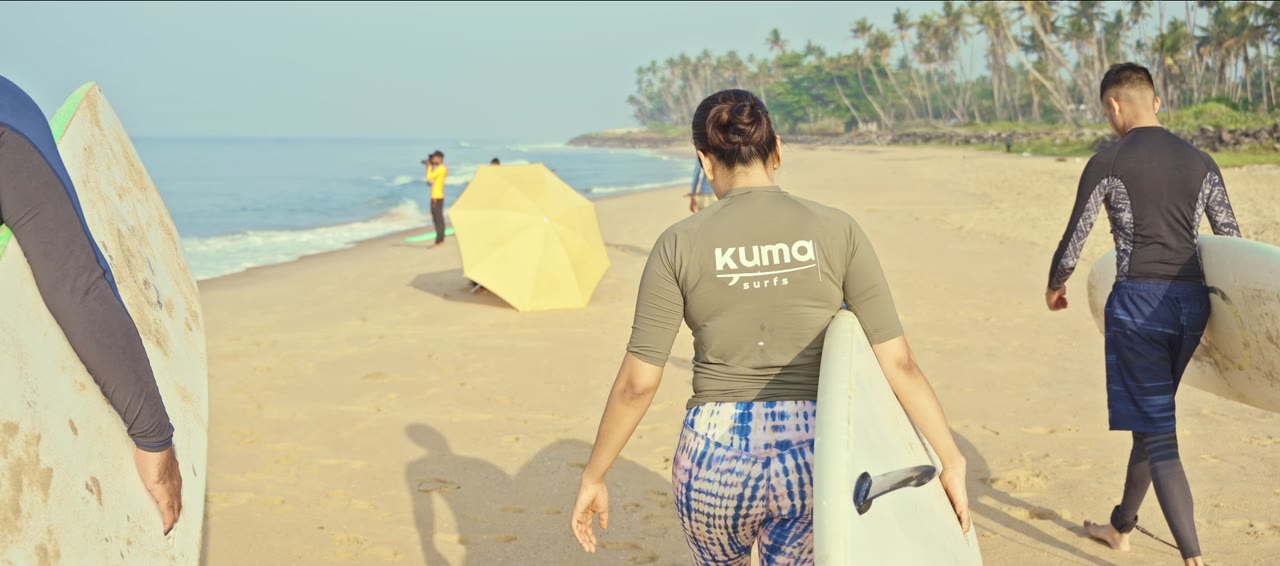 Still from the film: Kuma Surf's December surf retreat in Varkala